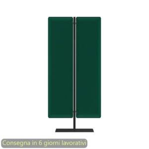 Piantana mobile in metallo Nero con 2 pannelli fonoassorbenti Verde bosco Moody Artexport 83,8xh.160 cm
