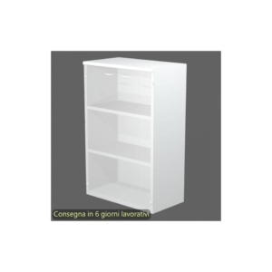 Mobile medio con ante in vetro satinato 80x35xh.120 cm 2 ripiani Presto Artexport Bianco - 035-69G/3