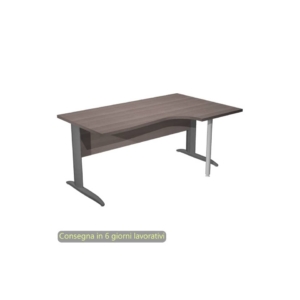 Scrivania angolare destra Frassino toscano 160x60/80/100xh.72 cm gamba ad L metallo Antracite Presto Compact - 008K211/F/AF