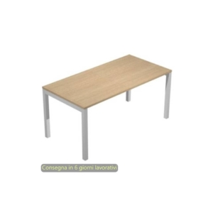 Scrivania piano Rovere 120x80xh.72,5 cm gamba a ponte metallo Grigio alluminio Presto Venere Plus Artexport - 664/C