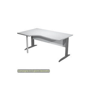 Scrivania angolare sinistra piano Grigio 160x60/80/100xh.72 cm gamba a L metallo Antracite - Presto Compact 009K211/9/AF