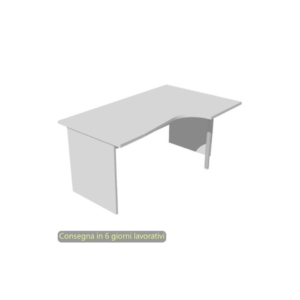 Scrivania angolare destra piano Grigio 160x60/80/100xh.72 cm gamba a pannello in melaminico Presto Compact - 008PAN11/9