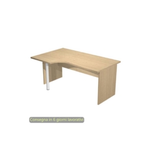 Scrivania angolare sinistra piano Rovere 160x60/80/100xh.72 cm gamba a pannello in melaminico Presto Compact - 009PAN11/C