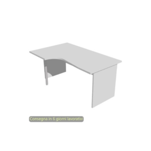 Scrivania angolare sinistra piano Grigio 160x60/80/100xh.72 cm gamba a pannello in melaminico Presto Compact - 009PAN11/9