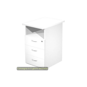 Cassettiera alta 1 vano + 3 cassetti con serratura 43x60xh.72 cm smontata Presto Artexport Bianco - 60025/3