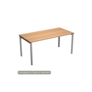 Scrivania piano Faggio 120x80xh.72,5 cm gamba a ponte metallo Grigio alluminio Presto Venere Plus Artexport - 664/6