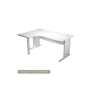 Scrivania angolare sinistra piano Bianco 180x120/80/60xh.73 cm gamba ad L in melaminico Compact Flex - JPL/CP18SX/3