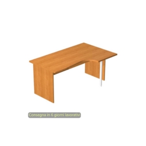 Scrivania angolare destra Noce chiaro 160x60/80/100xh.72 cm gamba a pannello in melaminico Presto Compact - 008PAN11/4