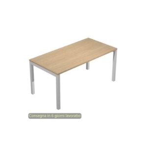 Scrivania piano Rovere 180x80xh.72,5 cm gamba a ponte metallo Grigio alluminio piano Rovere - 665/C