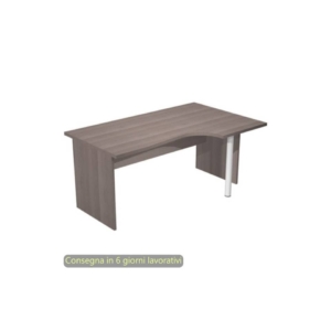Scrivania angolare destra Frassino toscano 160x60/80/100xh.72 cm gamba a pannello in melaminico Presto Compact - 008PAN11/F
