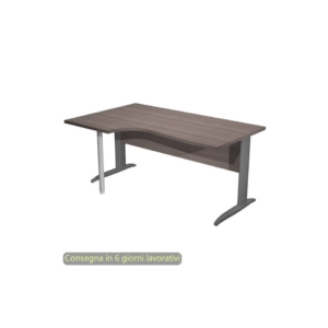 Scrivania angolare sinistra Frassino toscano 160x60/80/100xh.72 cm gamba a L metallo Antracite - Presto Compact 009K211/F/AF