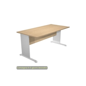 Scrivania piano Rovere 160x80xh.72 cm gamba a pannello Grigia con piede metallico linea Presto Artexport 003L/C5