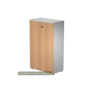 Mobile medio con serratura Presto 80x44xh.120 cm - struttura Grigia Artexport ante Faggio - 535-69M/6