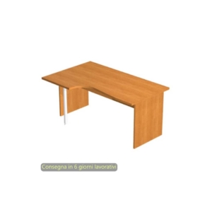 Scrivania angolare sinistra Noce chiaro 160x60/80/100xh.72 cm gamba a pannello in melaminico Presto Compact - 009PAN11/4
