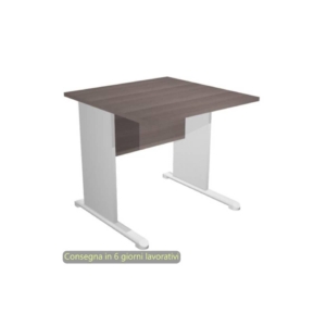 Scrivania Frassino toscano 80x80xh.72 cm gamba a pannello Grigia con piede metallico linea Presto Artexport 001L/F5