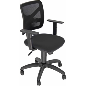 Sedia operativa girevole Pentagon Y10 schienale in rete e rivestimento Eco - con braccioli Unisit Nero - PNBE/BR/EN