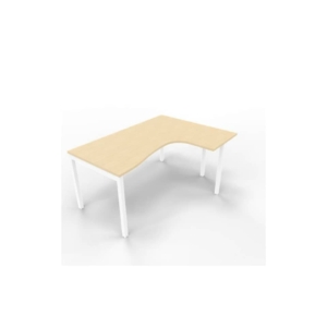 Scrivania angolare destra piano Rovere 160x120xh.75 cm gamba a ponte in acciaio Bianco linea Practika P3 - ECSPT16D-RK-I