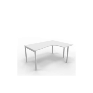 Scrivania angolare destra piano Grigio 160x120xh.75 cm gamba a ponte in acciaio Argento linea Practika P3 ECSPT16D-GR-A