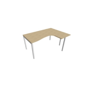 Scrivania angolare destra piano Rovere 160x120xh.75 cm gamba a ponte in acciaio Argento linea Practika P3 ECSPT16D-RK-A