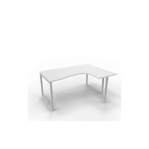 Scrivania angolare destra piano Grigio 160x120xh.75 cm gamba ad anello acciaio Argento Practika P2 ECSAT16D-GR-A
