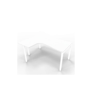Scrivania angolare sinistra piano Grigio 160x120xh.75 cm gamba a ponte in acciaio Bianco linea Practika P3 - ECSPT16S-GR-I