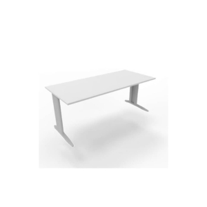 Scrivania piano Grigio 180x80xh.75 cm gamba a L in acciaio Argento linea Practika P1 Quadrifoglio - ECSMT180-GR-A
