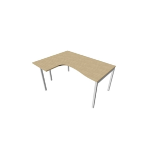 Scrivania angolare sinistra piano Rovere 160x120xh.75 cm gamba a ponte in acciaio Argento linea Practika P3 ECSPT16S-RK-A