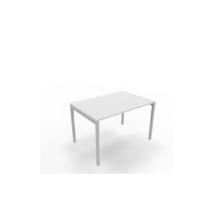 Scrivania piano Grigio 120x80xh.75 cm gamba a ponte in acciaio Argento linea Practika P3 Quadrifoglio - ECSPT120-GR-A
