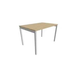Scrivania piano Rovere 120x80xh.75 cm gamba a ponte in acciaio Argento linea Practika P3 Quadrifoglio - ECSPT120-RK-A