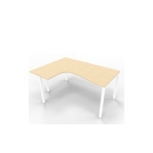 Scrivania angolare sinistra piano Rovere 160x120xh.75 cm gamba a ponte in acciaio Bianco linea Practika P3 - ECSPT16S-RK-I