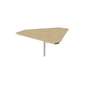 Raccordo 90° piano Rovere 84x84xh.75 cm gamba in acciaio Argento per scrivanie Practika P4 Quadrifoglio ECRA9004-RK-A