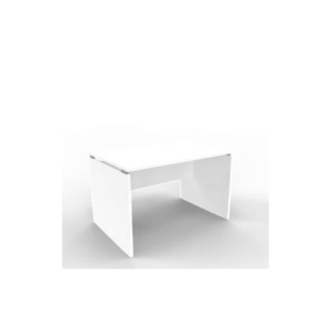 Scrivania piano Bianco 120x80xh.75 cm fianco a pannello in melaminico in tinta Practika P4 Quadrifoglio ECSLP120-BA-BA