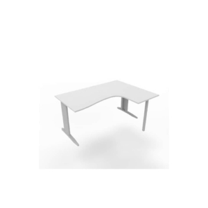 Scrivania angolare destra piano Grigio 160x120xh.75 cm gamba a L in acciaio Argento linea Practika P1 ECSMT16D-GR-A