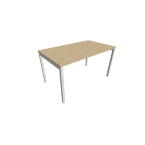 Scrivania piano Rovere 140x80xh.75 cm gamba a ponte in acciaio Argento linea Practika P3 Quadrifoglio - ECSPT140-RK-A