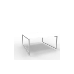 Bench piano Bianco 160x160xh.75 cm gamba ad anello in acciaio Argento linea Practika P2 Quadrifoglio - ECBEA16-BA-A