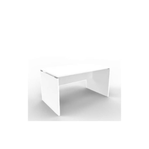 Scrivania piano Bianco 140x80xh.75 cm fianco a pannello in melaminico in tinta Practika P4 Quadrifoglio ECSLP140-BA-BA