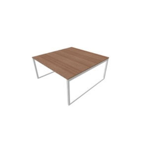 Bench piano Noce canaletto 160x160xh.75 cm gamba ad anello in acciaio Argento linea PractIka P2 - ECBEA16-NO-A