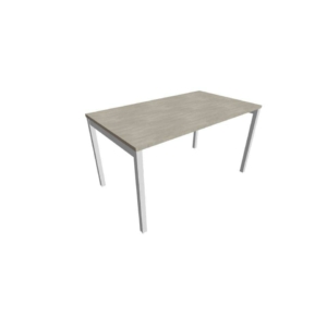 Scrivania piano cemento 140x80xh.75 cm gamba a ponte in acciaio Argento linea Practika P3 Quadrifoglio - ECSPT140-CL-A