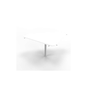 Raccordo 90° piano Bianco 84x84xh.75 cm gamba in acciaio Argento per scrivanie Practika P1 Quadrifoglio ECRA9001-BA-A