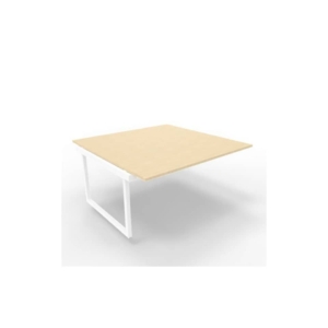 Postazione aggiuntiva bench piano Rovere 160x160xh.75 cm gamba ad anello in acciaio Bianco Practika P2 ECBIA16-RK-I