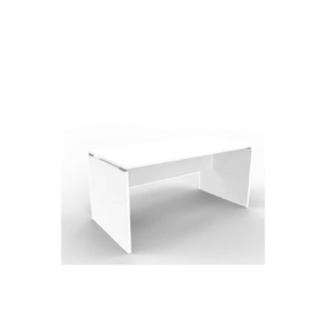 Scrivania piano Bianco 160x80xh.75 cm fianco a pannello in melaminico in tinta Practika P4 Quadrifoglio ECSLP160-BA-BA