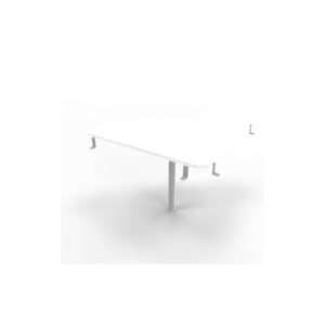 Raccordo 90° piano Bianco 84x84xh.75 cm gamba in acciaio Argento per scrivanie Practika P3 Quadrifoglio ECRA9003-BA-A