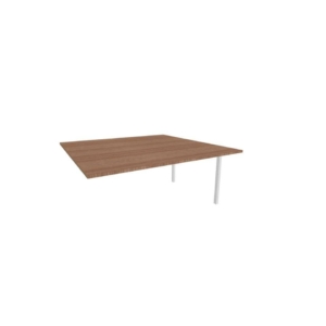Postazione aggiuntiva bench piano Noce 160x160xh.75 cm gamba a ponte in acciaio Argento Practika P3 - ECBIC16-NO-A