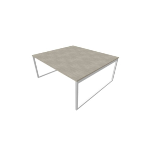Bench piano cemento 180x160xh.75 cm gamba ad anello in acciaio Argento linea Practika P2 Quadrifoglio - ECBEA18-CL-A