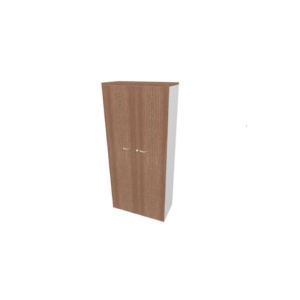 Armadio alto con ante battenti Noce scocca Argento 90x45xh.200 cm linea Practika Quadrifoglio - ECES90S-OL-AA-OL