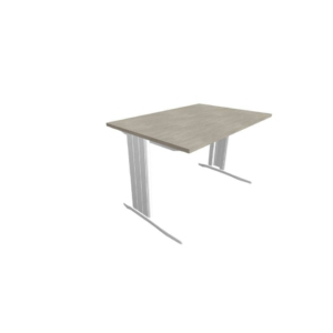 Scrivania piano cemento 120x80xh.75 cm gamba a L in acciaio Argento linea Practika P1 Quadrifoglio - ECSMT120-CL-A