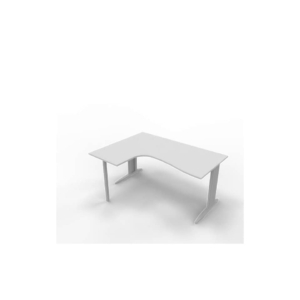 Scrivania angolare sinistra piano Grigio 160x120xh.75 cm gamba a L in acciaio Quadrifoglio piano Grigio ECSMT16S-GR-A