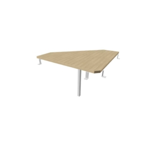 Raccordo 90° piano Rovere 84x84xh.75 cm gamba in acciaio Argento per scrivanie Practika P3 Quadrifoglio ECRA9003-RK-A