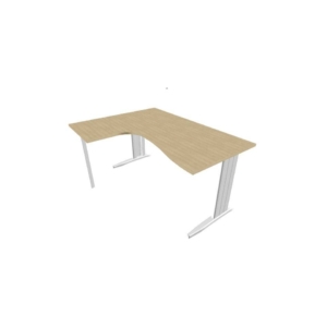 Scrivania angolare sinistra piano Rovere 160x120xh.75 cm gamba a L in acciaio Quadrifoglio piano Rovere ECSMT16S-RK-A