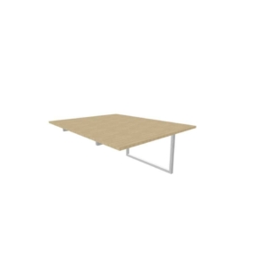 Postazione aggiuntiva bench piano Rovere 120x160xh.75 cm gamba ad anello in acciaio Argento Practika P2 ECBIA12-RK-A